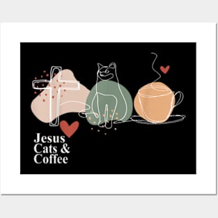 Jesus Cats & Coffee Christian Costume Posters and Art